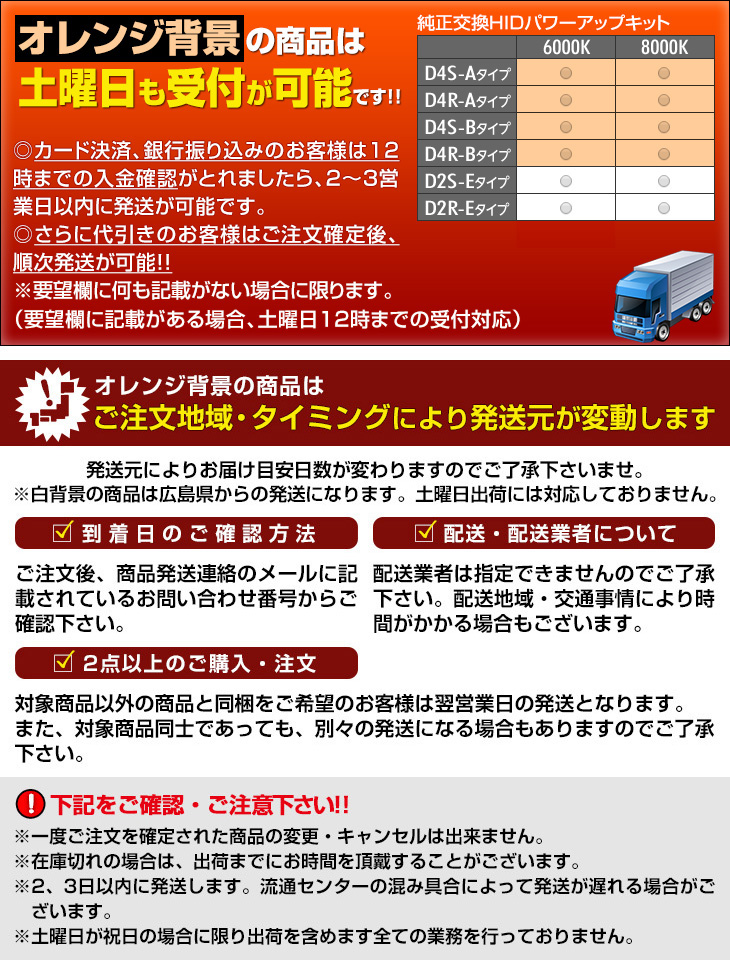 土曜日出荷