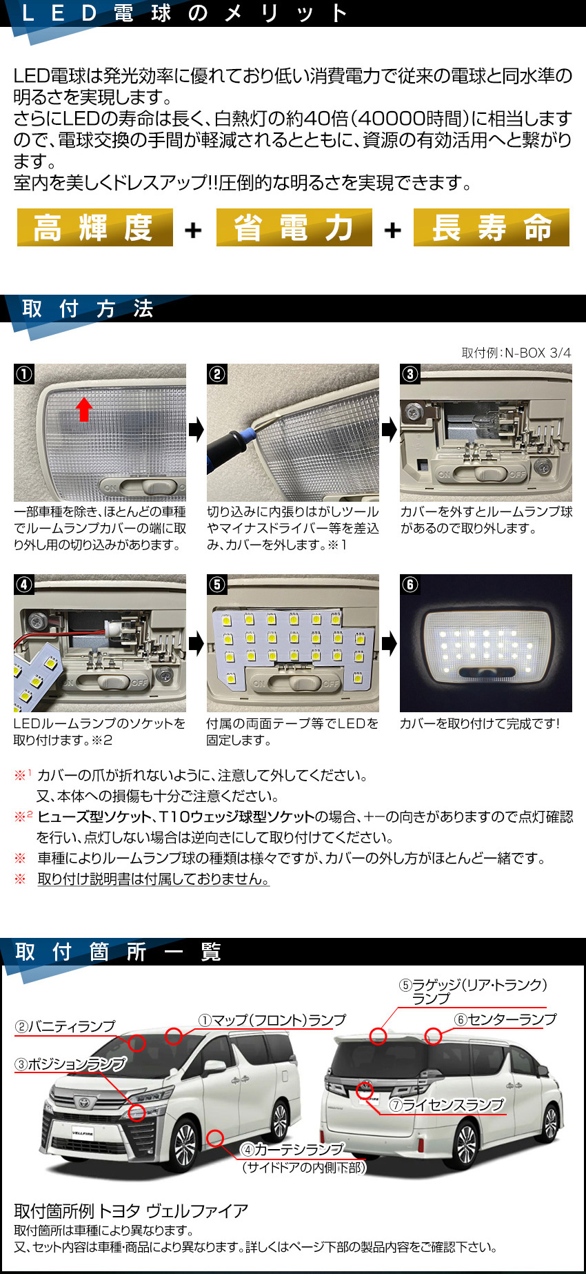 汎用ledルームランプ