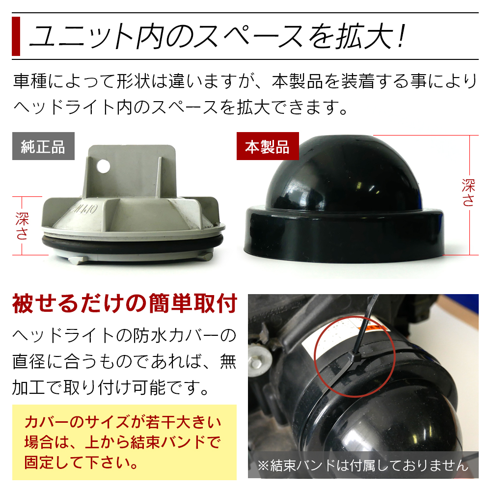 被せるだけの簡単取付、ユニット内のスペースを拡大